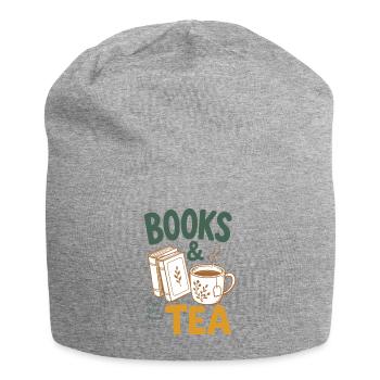 Livres et thé - Livres et passionnés de thé, lecture passionnée de lecture - Bonnet en jersey - gris chiné - Devant