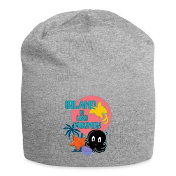 Insel mit Freunden  - Jersey-Beanie - Grau meliert - Vorne