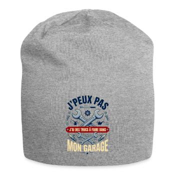 J'peux Pas J'ai Garage - Cadeau Mécanicien Rétro - Bonnet en jersey - gris chiné - Devant