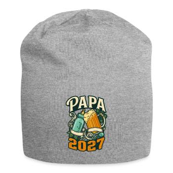 Papa 2027 – Bier & Babyflaschengeschenk - Jersey-Beanie - Grau meliert - Vorne