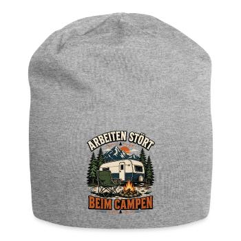 Arbeiten stört beim Campen – Camper Spruch - Jersey-Beanie - Grau meliert - Vorne