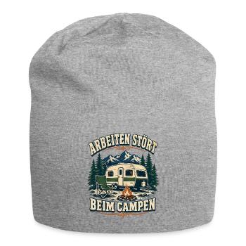 Arbeiten stört beim Campen – Bergcamping - Jersey-Beanie - Grau meliert - Vorne