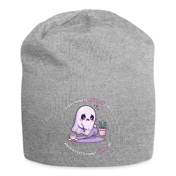 Wahrscheinlich ist alles in Ordnung – Angsthumor - Jersey-Beanie - Grau meliert - Vorne