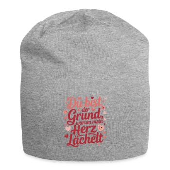  Du Bist Der Grund Warum Mein Herz Lächelt Liebes - Jersey-Beanie - Grau meliert - Vorne