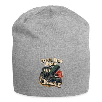 Traktor ist wieder kaputt Bauernhof-Humor Bauernreparatur-Witz - Jersey-Beanie - Grau meliert - Vorne