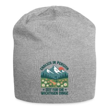 Pension Retro Berge Zeit zu Wandern - Jersey-Beanie - Grau meliert - Vorne