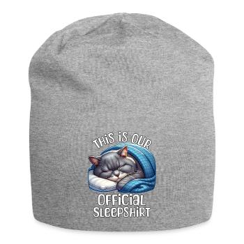 Britisch Kurzhaar Katze Schlafshirt - Jersey-Beanie - Grau meliert - Vorne