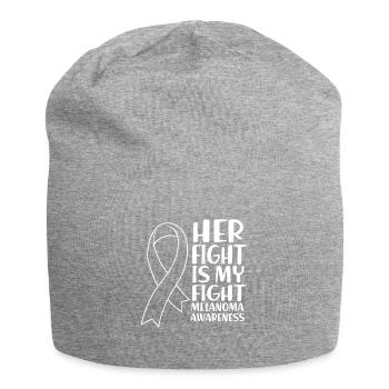 Hautkrebs Melanom - Jersey-Beanie - Grau meliert - Vorne