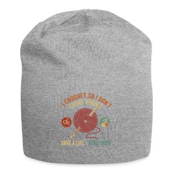 Lustiges Häkeln Ich häkle, damit ich niemanden würge - Jersey-Beanie - Grau meliert - Vorne