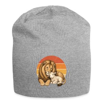 lion and lamb - Jersey Beanie - heather grey - Front