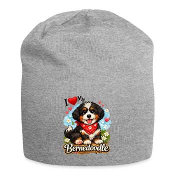 Bernedoodle - Jersey-Beanie - Grau meliert - Vorne