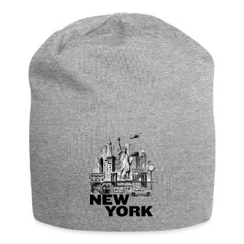 New York Vintage Cityscape Collage - Jersey-Beanie - Grau meliert - Vorne
