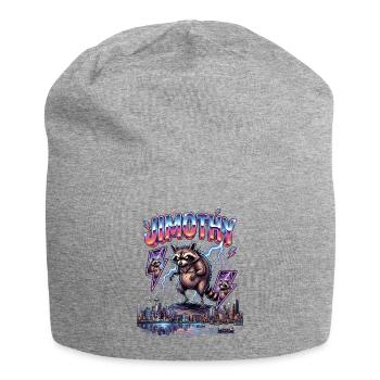 JIMOTHY Raccoon Retro - Jersey Beanie - heather grey - Front