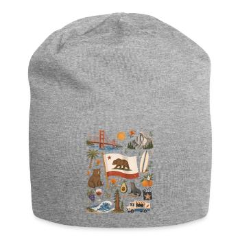 Kalifornien | Küste, Berge & Freiheit - Jersey-Beanie - Grau meliert - Vorne
