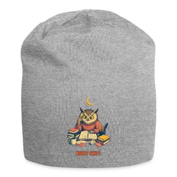 Night Shift Owl – Eule Nachtschicht - Jersey Beanie - heather grey - Front