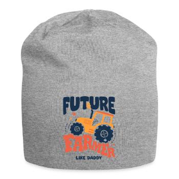 Future Farmer Like Daddy Baby Tractor - Jersey Beanie - heather grey - Front