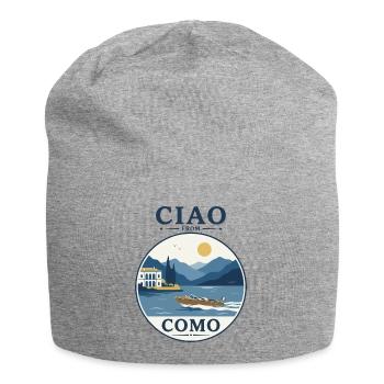 Lake Como: Villa, Boat and Mountain Scenery - Jersey Beanie - heather grey - Front