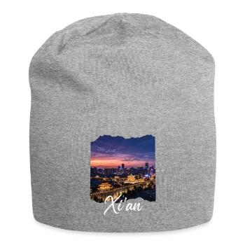 Xi'an Evening World at the City Wall - Jersey Beanie - heather grey - Front