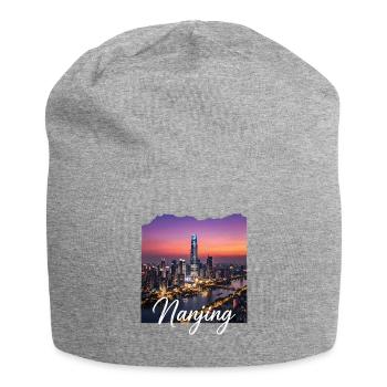 Nanjing Skyline Sunset - Jersey Beanie - heather grey - Front