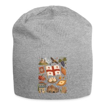 Georgia | Caucasus, Enjoyment & Home - Jersey Beanie - heather grey - Front