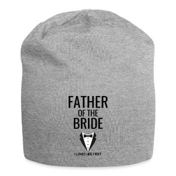 Father Bride Tuxedo - Jersey Beanie - heather grey - Front