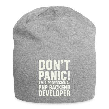 Don't Panic I'm A Professional PHP Backend - Jersey Beanie - heather grey - Front