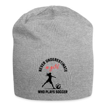 Soccer Girl Power - Jersey Beanie - heather grey - Front