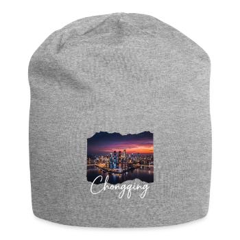 Chongqing Skyline Evening Light - Jersey Beanie - heather grey - Front