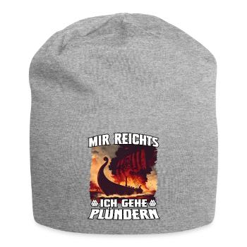 Vikingenschiff im Plünderrausch - Jersey-Beanie - Grau meliert - Vorne