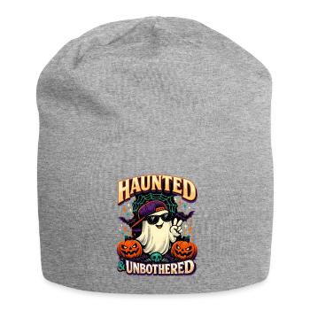 Haunted & Unbothered Cool Ghost Geist Halloween - Jersey Beanie - heather grey - Front
