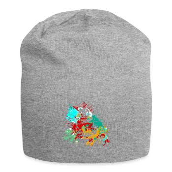 Frog Splash Art - Jersey Beanie - heather grey - Front