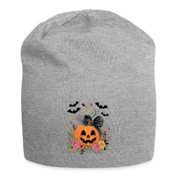 Halloween Pumpkin - Jersey Beanie - heather grey - Front