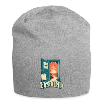 Homeroom Teacher Gift First Hello, First Day of Sc - Jersey Beanie - heather grey - Front