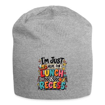 I'm Just Here for Lunch and Recess Funny First Day - Jersey Beanie - heather grey - Front