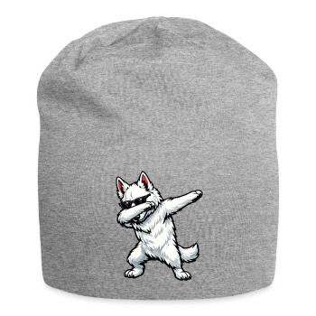 Dabbing Berger Blanc Suisse - Jersey Beanie - heather grey - Front