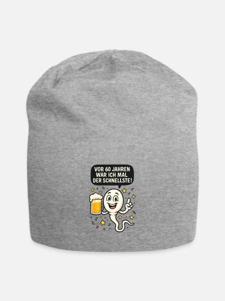 Vor 60 Jahren war ich der Schnellste 60 Geburtstag - Jersey-Beanie - Grau meliert