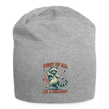 Dancing Raccoon Vintage Retro - Jersey Beanie - heather grey - Front
