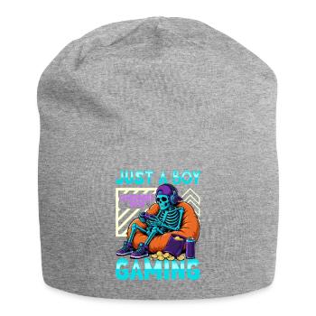 Skeleton Gamer Gaming Halloween - Jersey Beanie - heather grey - Front