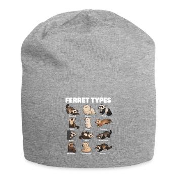 Ferret Types, Cute Different Ferrets - Jersey Beanie - heather grey - Front