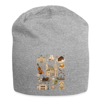 Viennese Charm | Vienna Culture & Coffee House - Jersey Beanie - heather grey - Front
