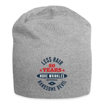 50th Birthday Devil - Jersey Beanie - heather grey - Front