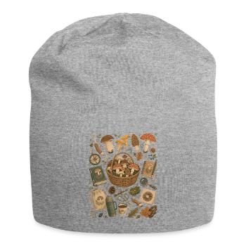 Mushroom Hunt | Mushroom picking & mycology - Jersey Beanie - heather grey - Front