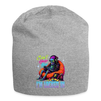 Skeleton Gamer Gaming Halloween - Jersey Beanie - heather grey - Front