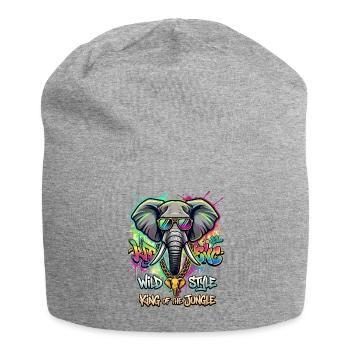 Graffiti Elephant: King of the Jungle - Jersey Beanie - heather grey - Front
