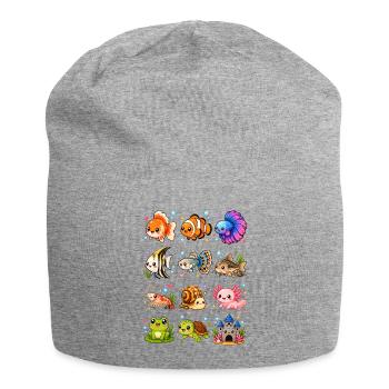 Kawaii Aquarium | Underwater World Animals - Jersey Beanie - heather grey - Front