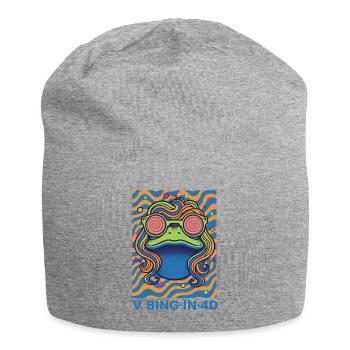 Hippie-Musik, trippy-Pilz-Pilze vibrieren in 4D - Jersey-Beanie - Grau meliert - Vorne