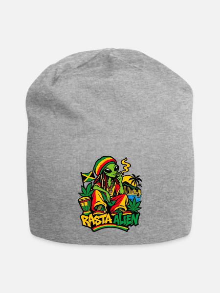 Rasta Alien - Jersey-Beanie - Grau meliert
