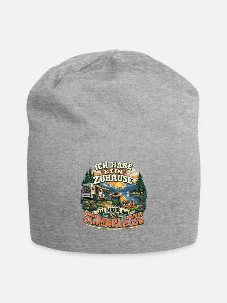 ICH HABE KEIN ZUHAUSE NUR STAMMPLÄTZE - Lustiger - Jersey-Beanie - Grau meliert