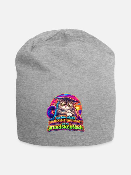 Ich bin nicht schlecht gelaunt - ich bin - Jersey-Beanie - Grau meliert