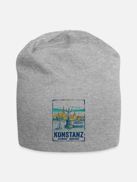 Konstanz Germany Bodensee Skyline Novelty For - Jersey-Beanie - Grau meliert